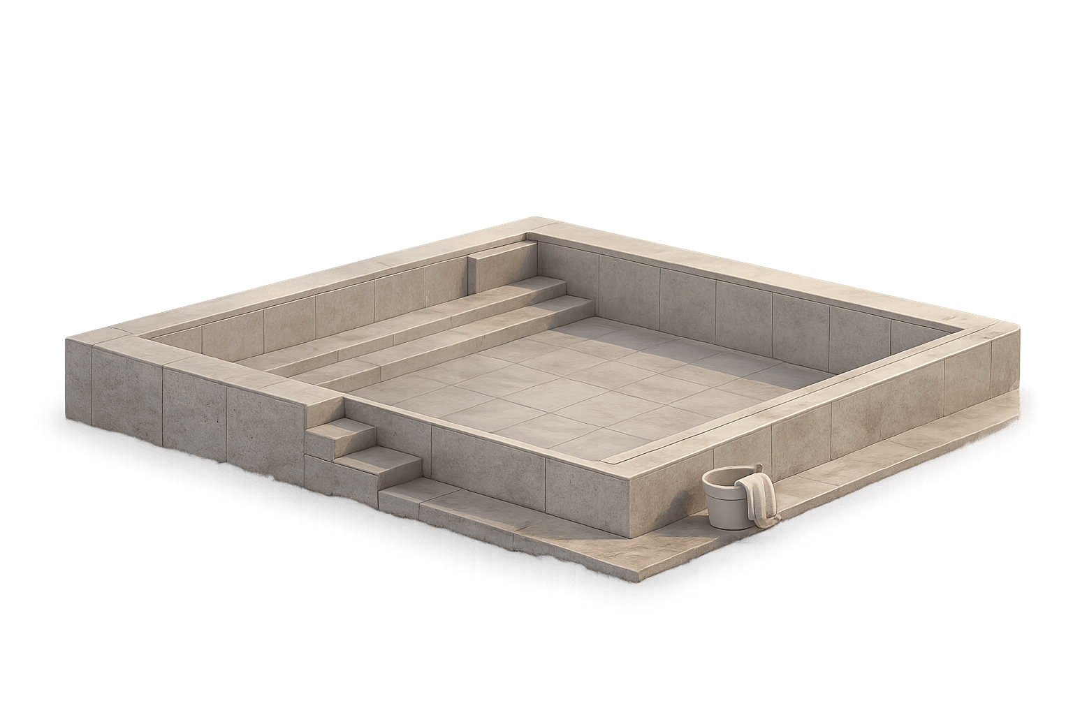 Пустой бассейн перед подготовкой