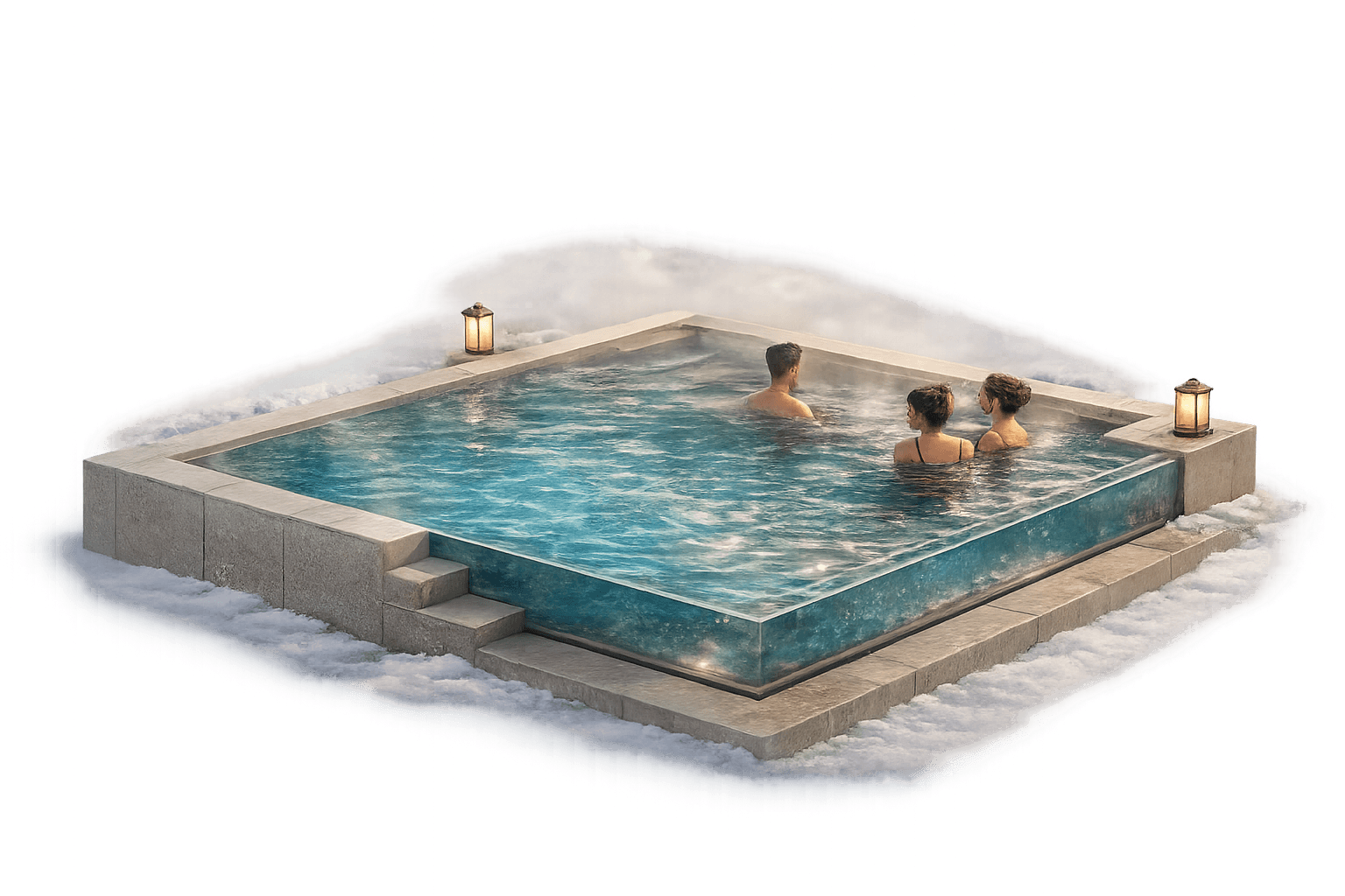 Бассейн с гостями